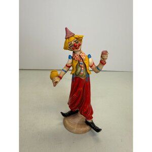 Vintage Fontanini Circus Clown Figurine Cup Drink Detailed Resin Statue Italy